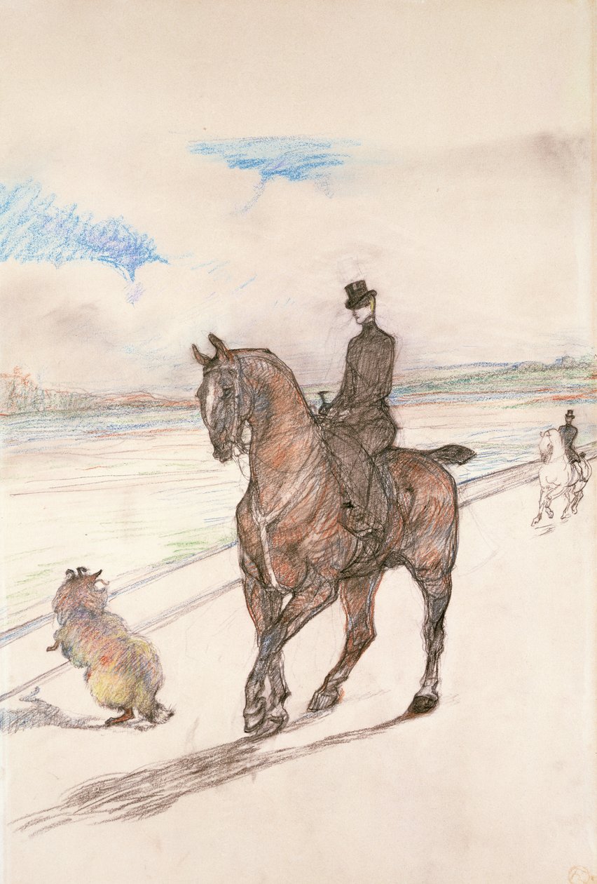 Az Amazon, 1899 körül (színes ceruza papíron) alkotó: Henri de Toulouse Lautrec