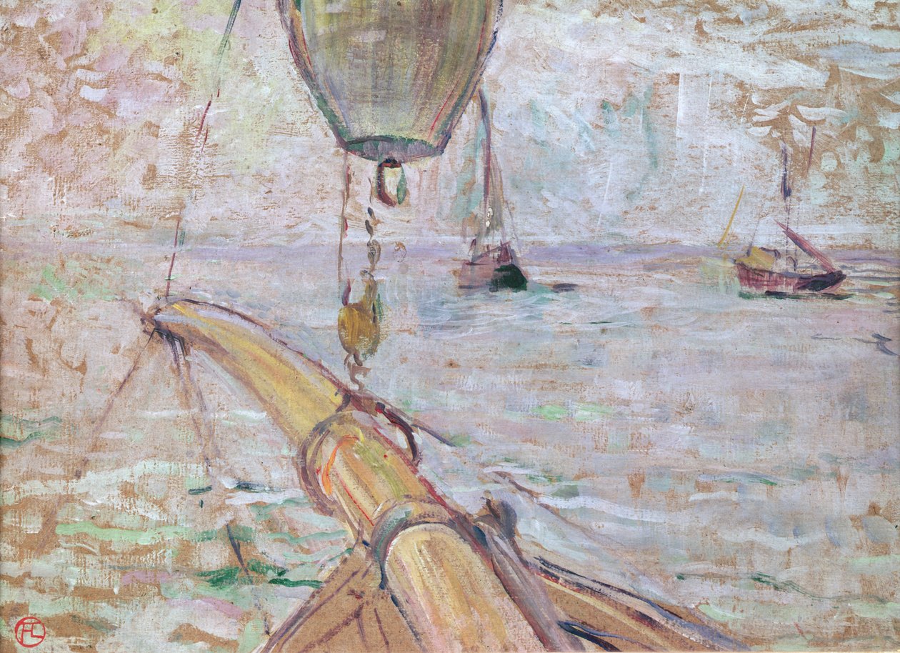 Arcachon kilátása a Cocorico jacht elejéről, 1889 (olaj, fa) alkotó: Henri de Toulouse Lautrec
