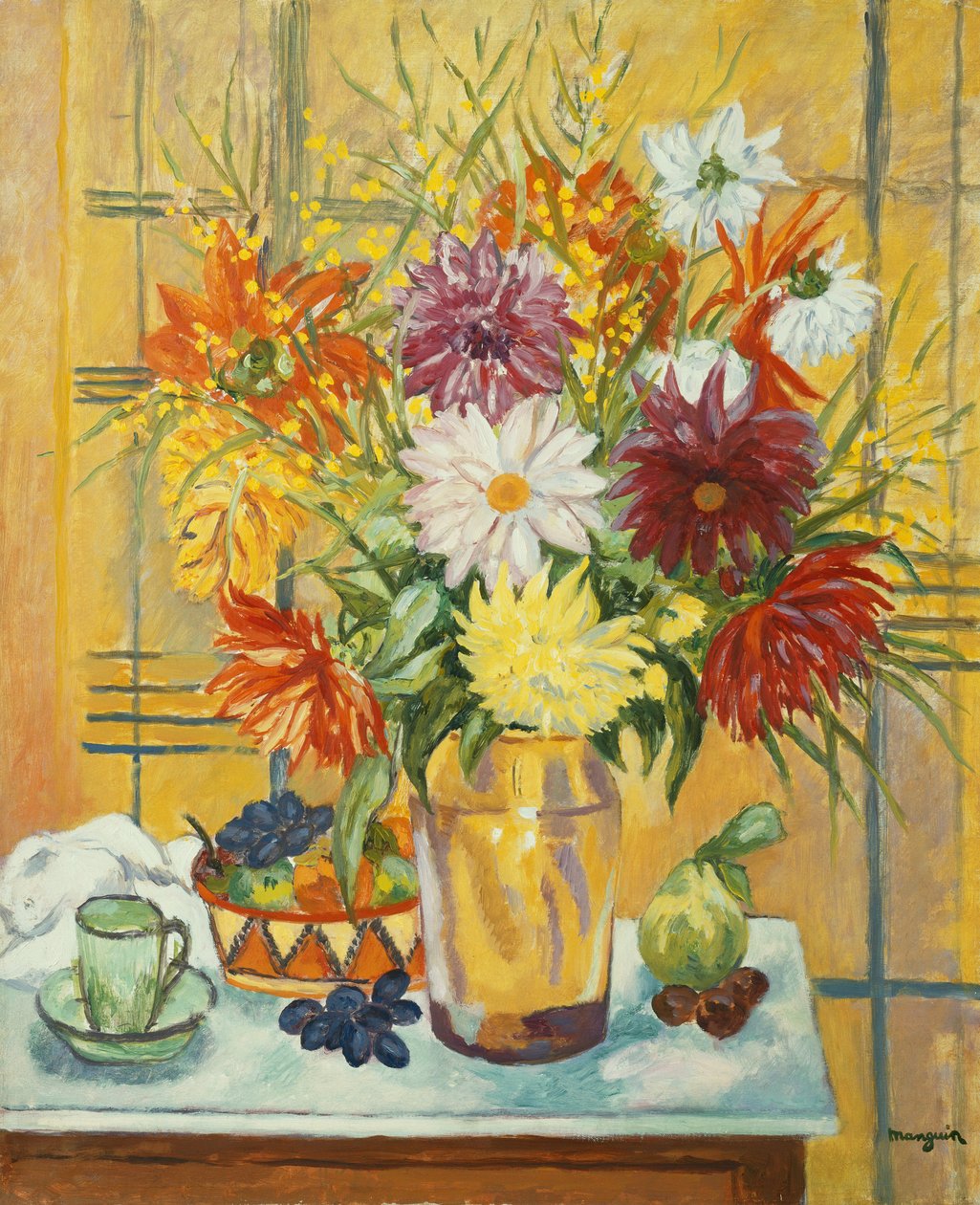 Virágok vázában; Virágok vázában alkotó: Henri Charles Manguin
