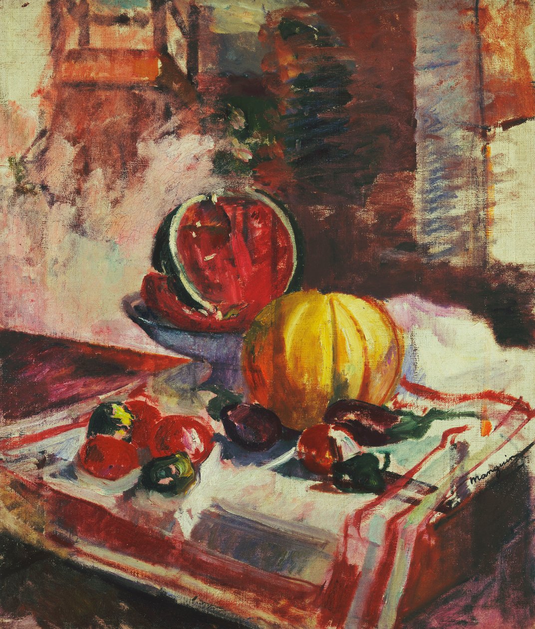 Csendélet görögdinnyével; Nature morte a la Pasteque alkotó: Henri Charles Manguin