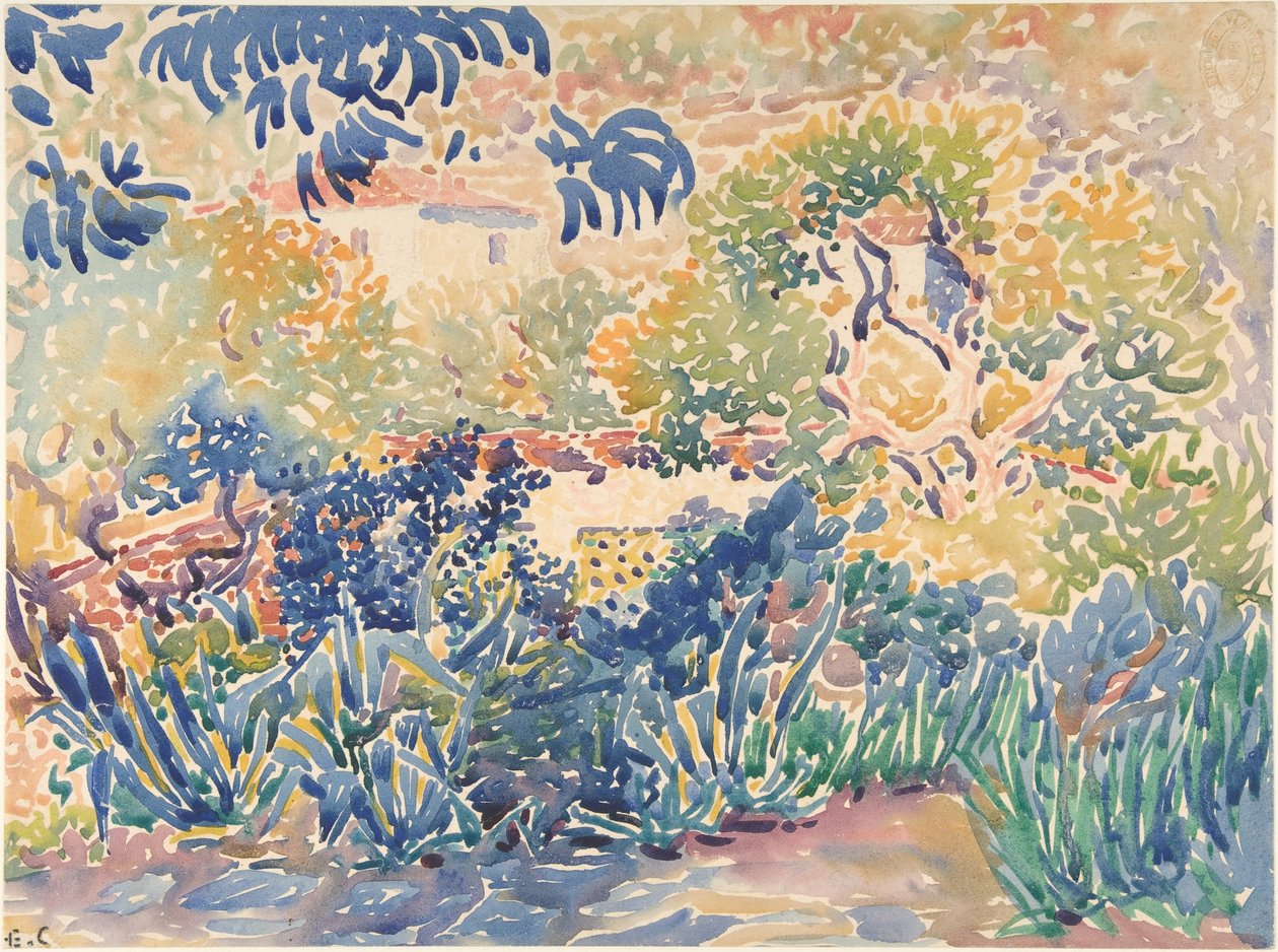 A művészek kertje Saint-Clairben, 1904-5 (wc) alkotó: Henri Edmond Cross