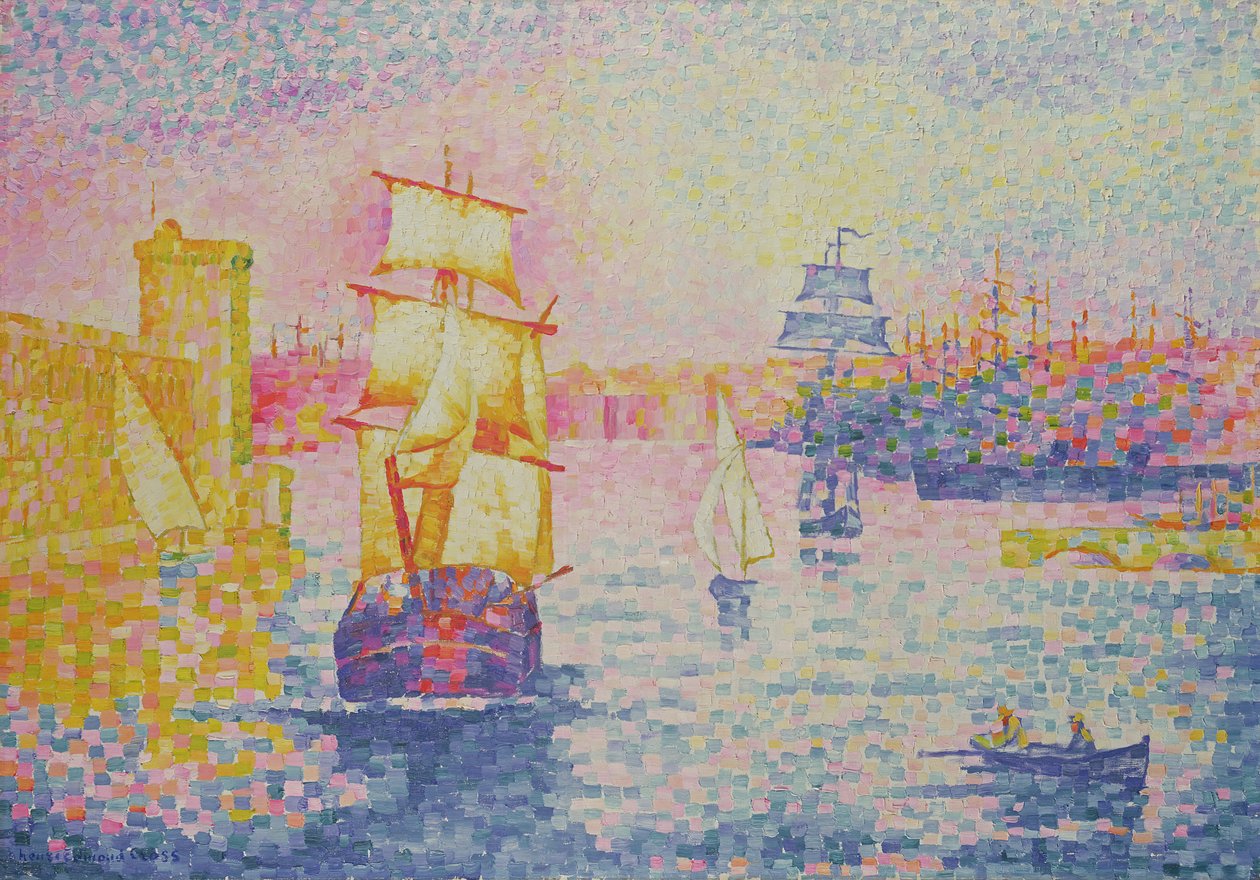 A marseille-i kikötő, 1909 körül alkotó: Henri Edmond Cross