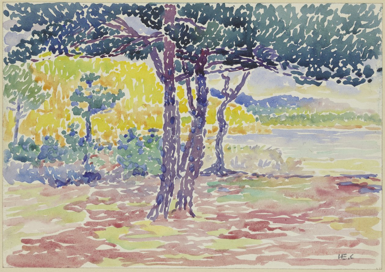 Tengerpart (Dél-Franciaország) (akvarell, papír) alkotó: Henri Edmond Cross