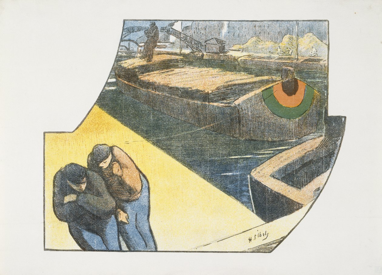 Program a Théâtre Libre Boubouroche, Valet de Coeur, 1893 című produkciójához (színes litográfia) alkotó: Henri Gabriel Ibels