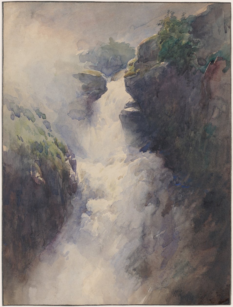 Egy vízesés a hegyekben alkotó: Henri-Joseph Harpignies