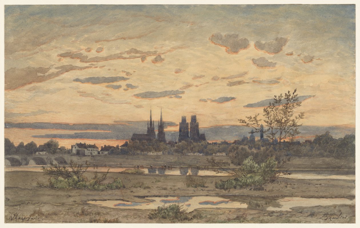 Moulins látképe alkotó: Henri-Joseph Harpignies