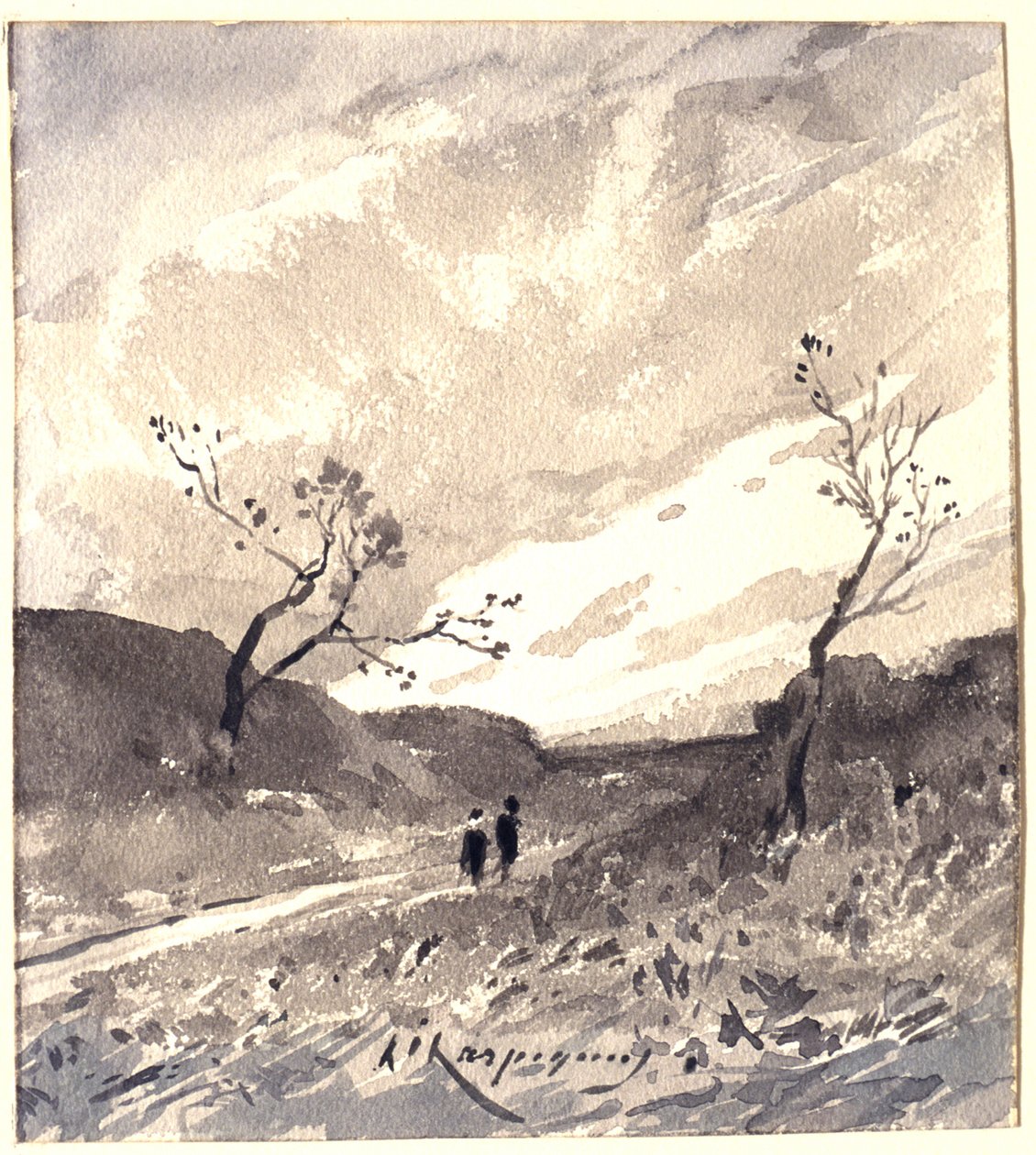 Táj Landes-ban alkotó: Henri-Joseph Harpignies