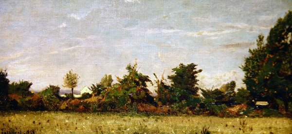 Táj kunyhóval alkotó: Henri Joseph Harpignies
