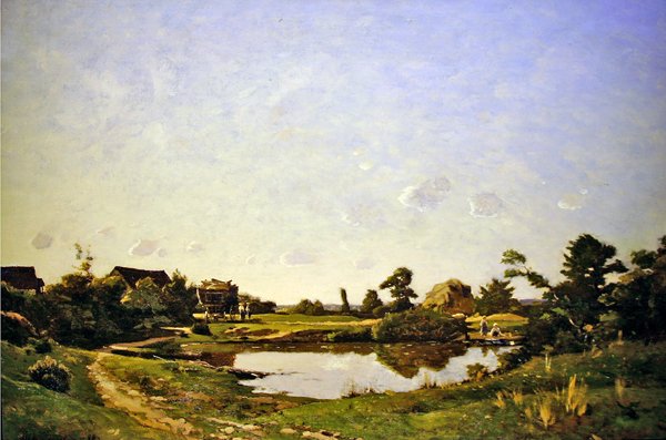 Ebéd a medence mellett alkotó: Henri Joseph Harpignies