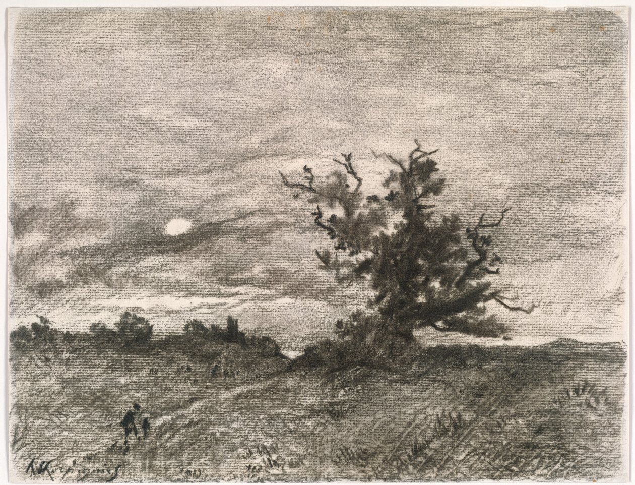 Holdfényes táj alkotó: Henri-Joseph Harpignies
