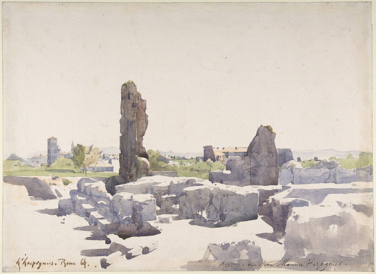 A Colosseum látképe Domitianus bazilikájából és a Flavius-palotából, Róma alkotó: Henri-Joseph Harpignies