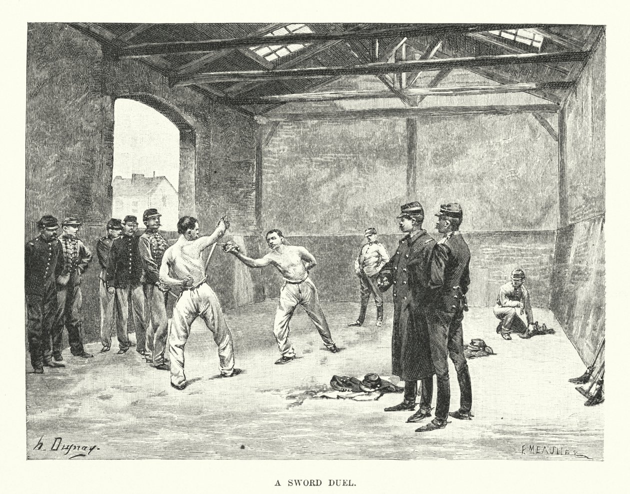 Kardpárbaj (metszet) alkotó: Henri-Louis Dupray
