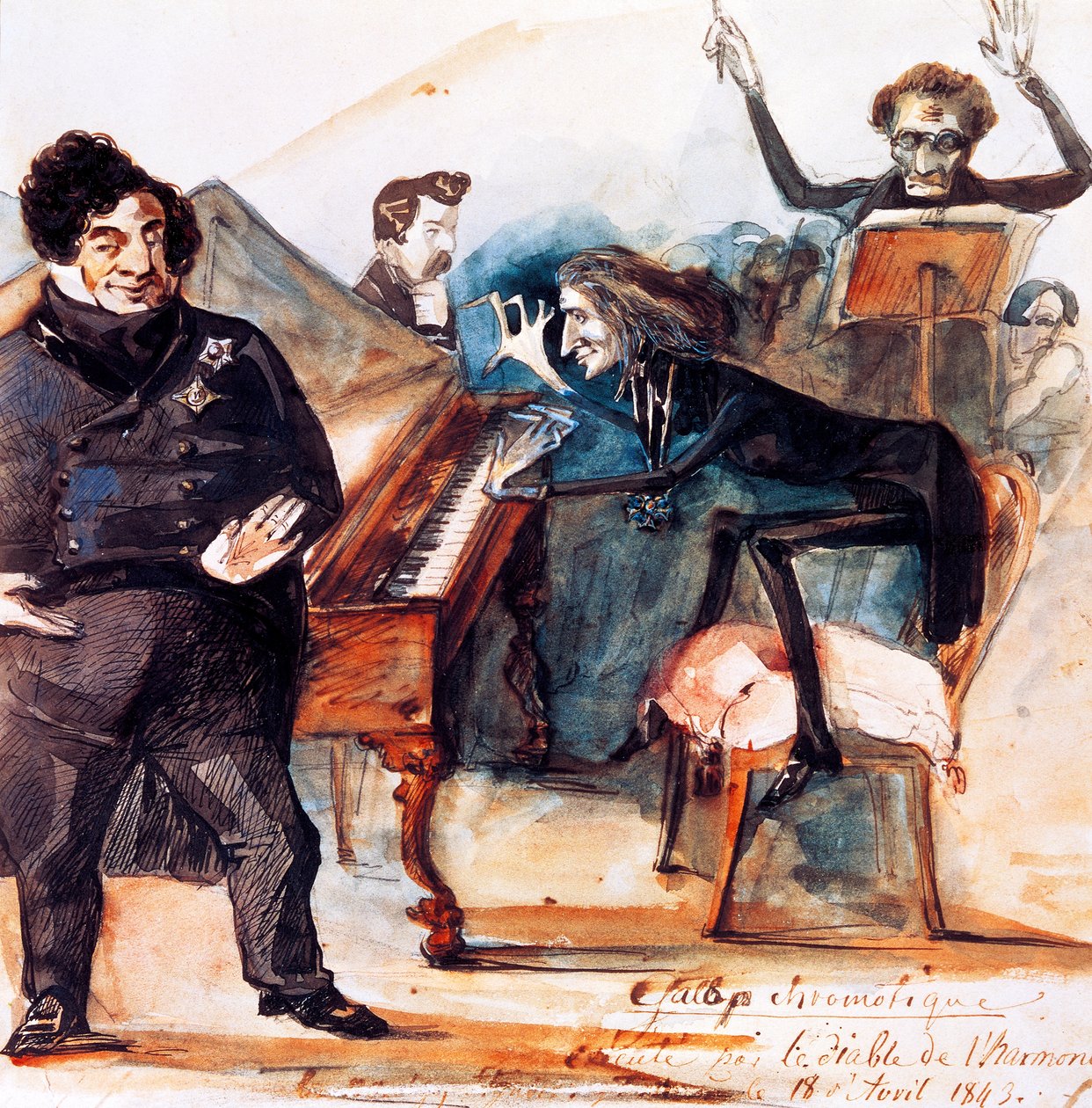 Liszt Ferenc karikatúrája alkotó: Henri (1814-82) Lehmann