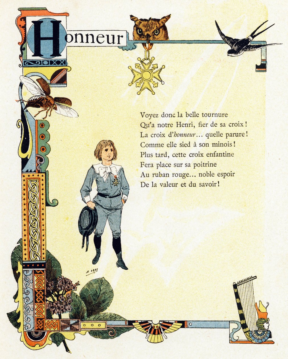 Illusztráció a "Jó példák ábécéje" című könyvhöz, 1890 körül (metszet) alkotó: Henri (1858 1924) Gray
