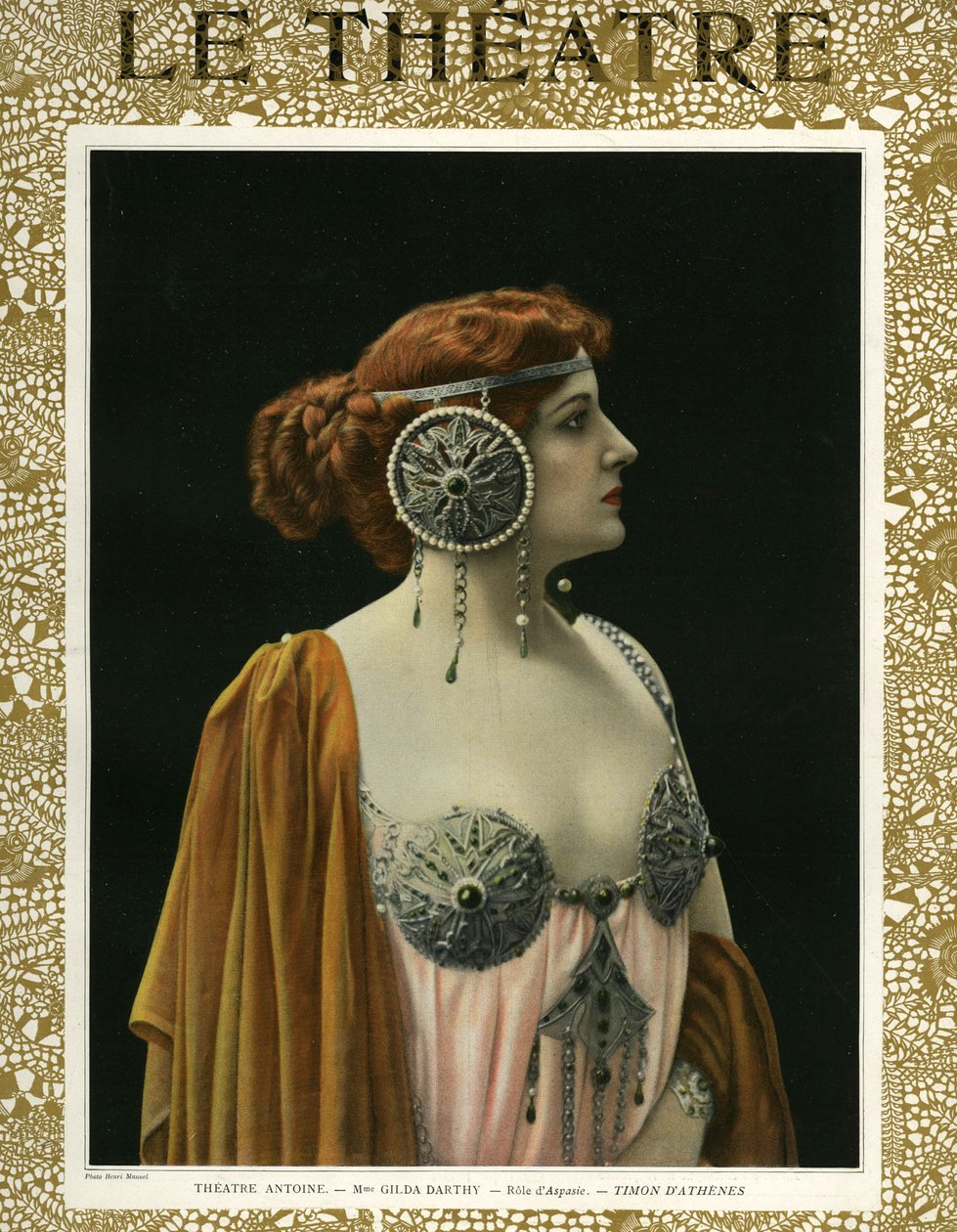 Gilda Darthy Aspasia szerepében, a „Le Theatre” magazin címlapján alkotó: Henri (after) Manuel