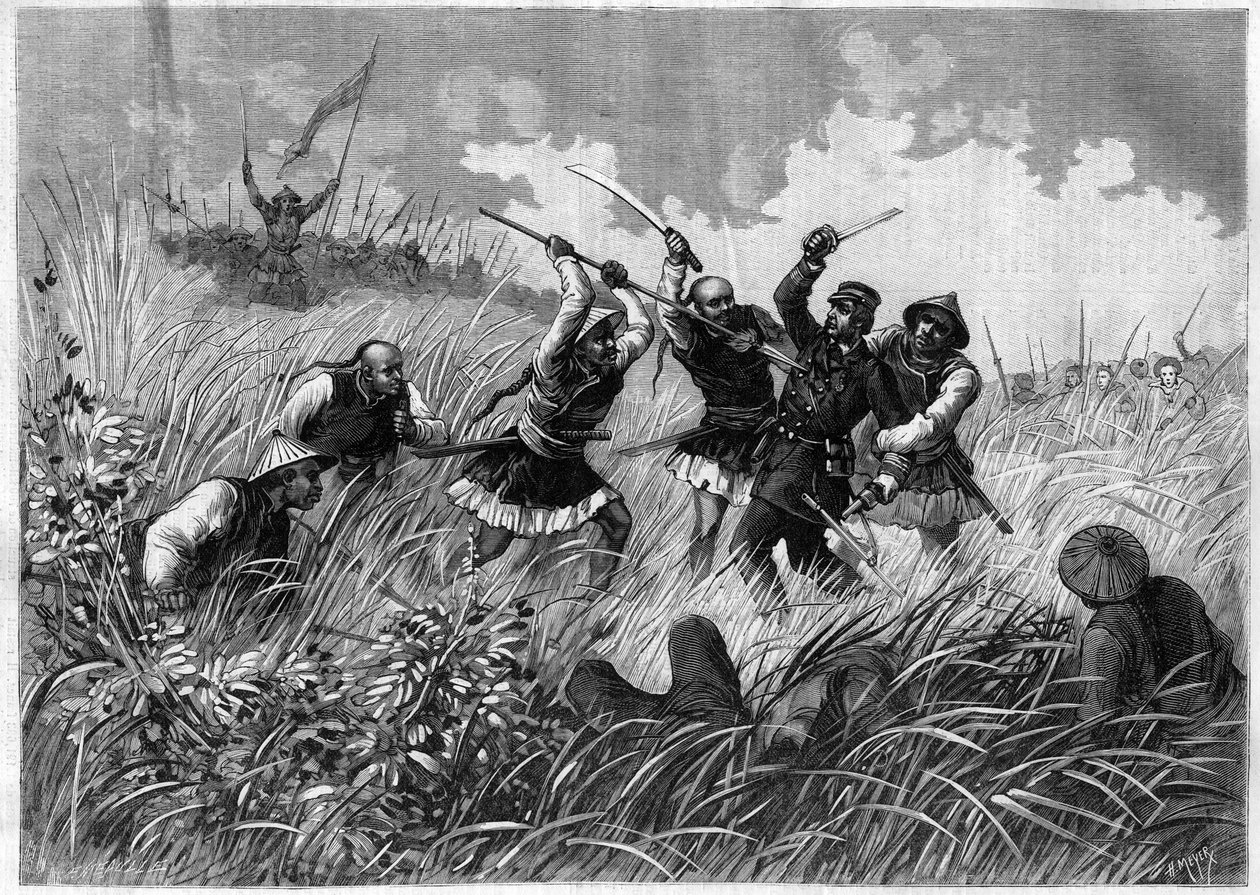 Conquete du Tonkin (a mai Vietnam) – Henri Riviere parancsnok (1827-1883) halála, május 19. alkotó: Henri (after) Meyer