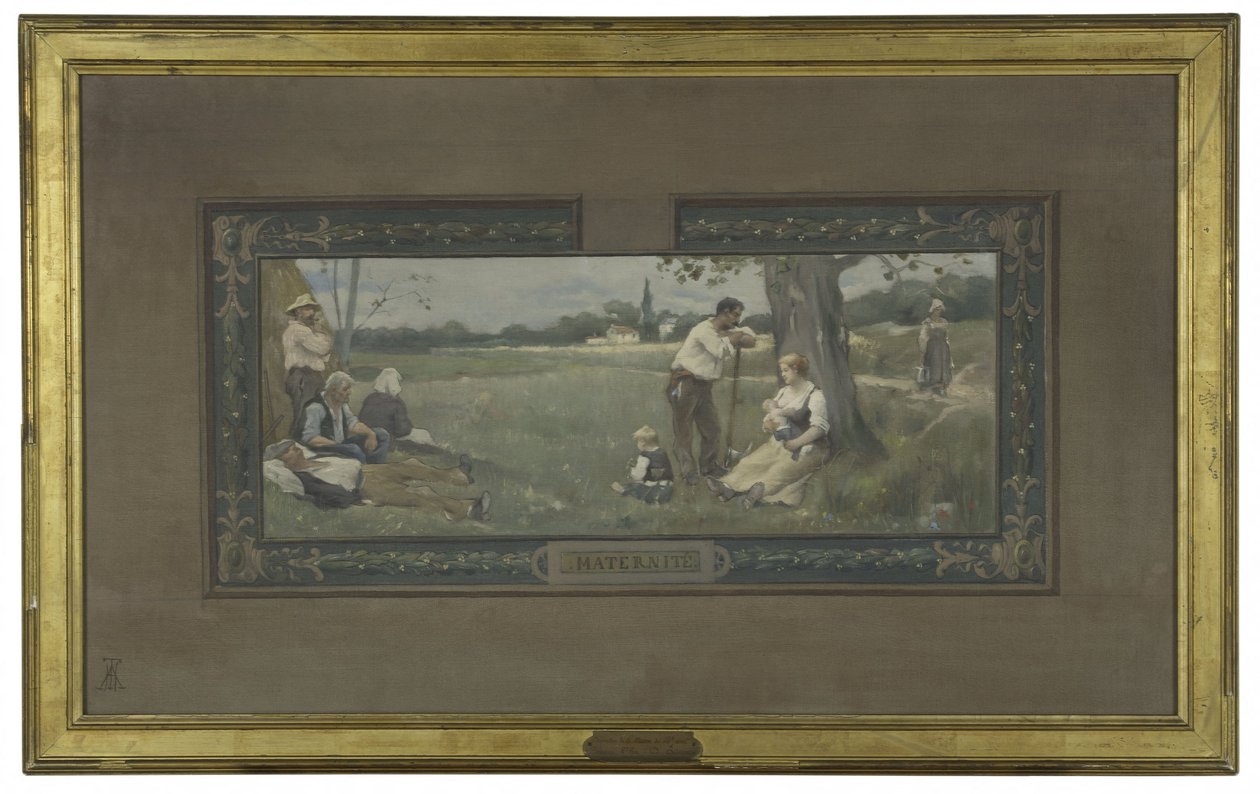 A XIV. kerületi városháza házasságkötő termének vázlata: (olaj, vászon): Kismama, 1889 (olaj, vászon) alkotó: Henri Adrien Tanoux