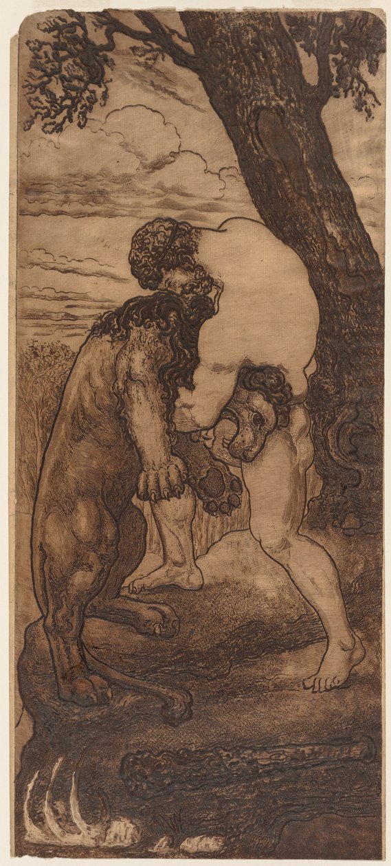 Herkules és a Nemeai Oroszlán c. 1898. alkotó: Henri Arthur Lefort des Ylouses