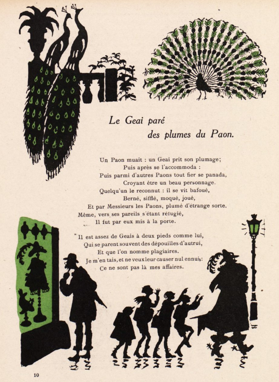 A pávatollakkal díszített Jay alkotó: Henri Avelot