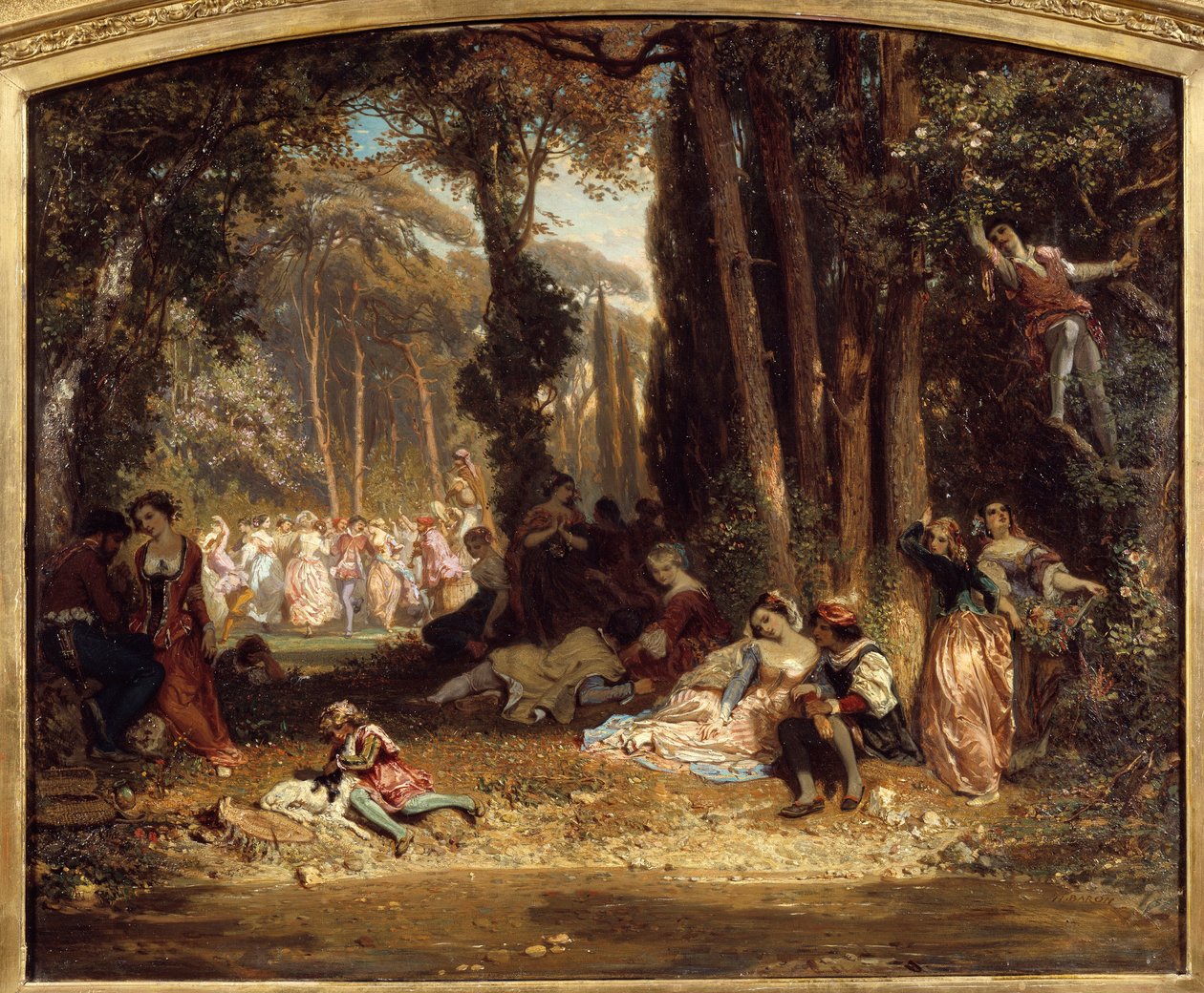 Tavaszi lakoma Toszkánában. Henri Baron (1816-1885) festménye alkotó: Henri Baron