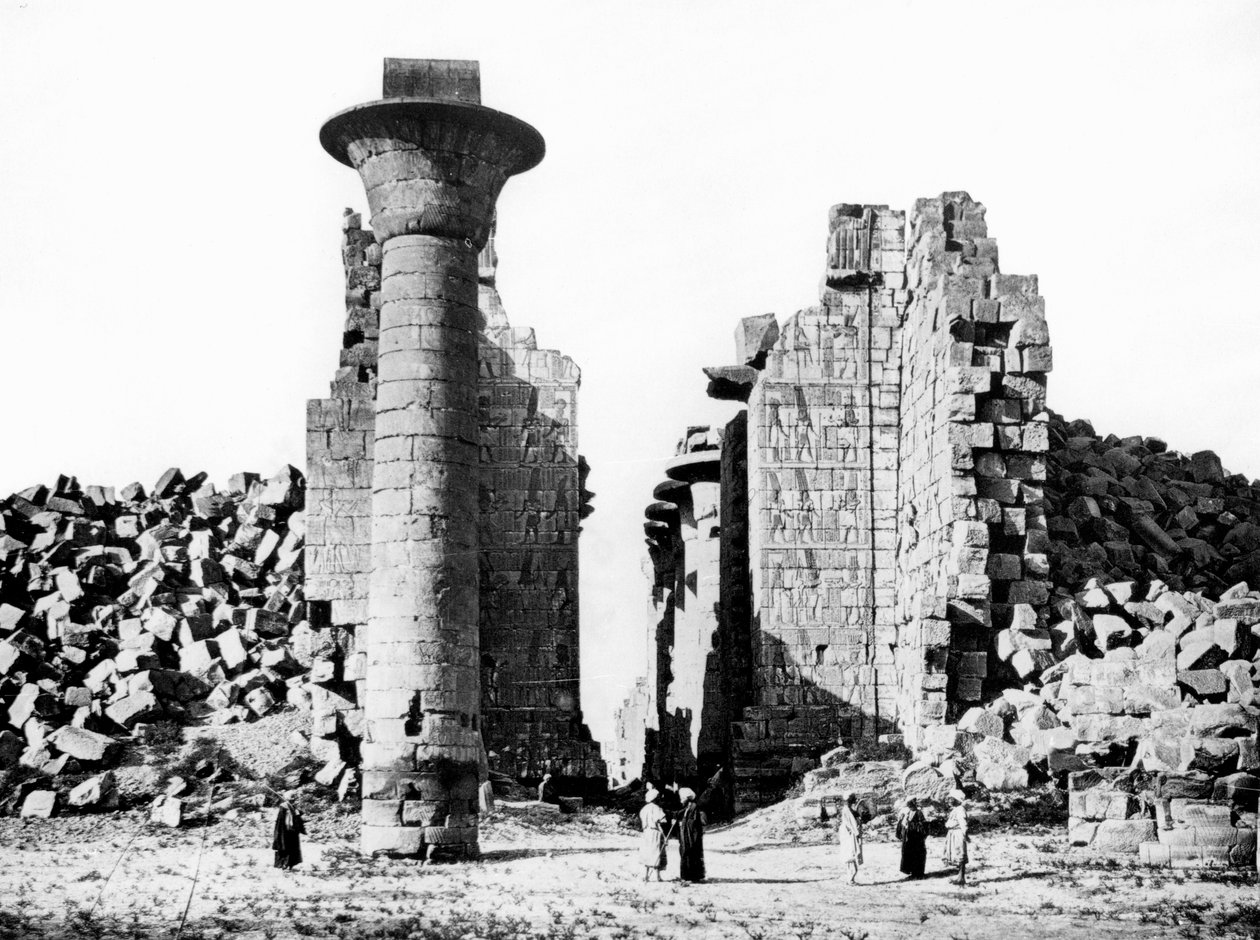 Oszlop és romok, Núbia, Egyiptom, 1887 alkotó: Georges Henri Bechard