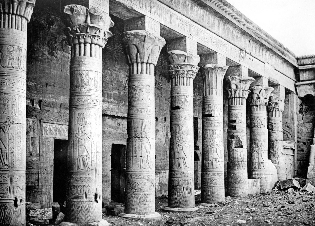 Keleti oszlopok, Ízisz temploma, Philae, Núbia, Egyiptom, 1887 alkotó: Georges Henri Bechard