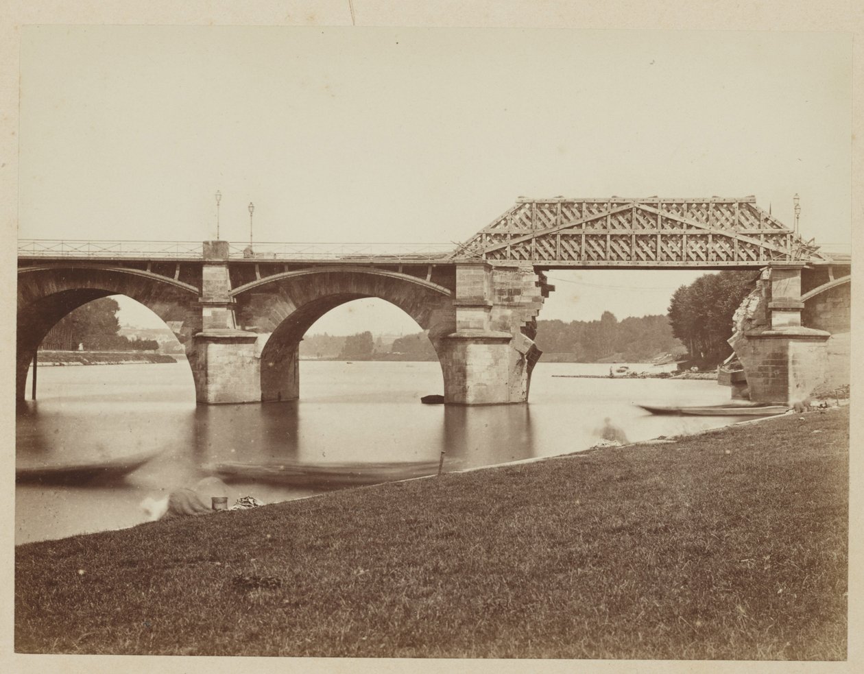 Le Pont de Saint Cloud a francia-porosz háború után alkotó: Henri Bevan