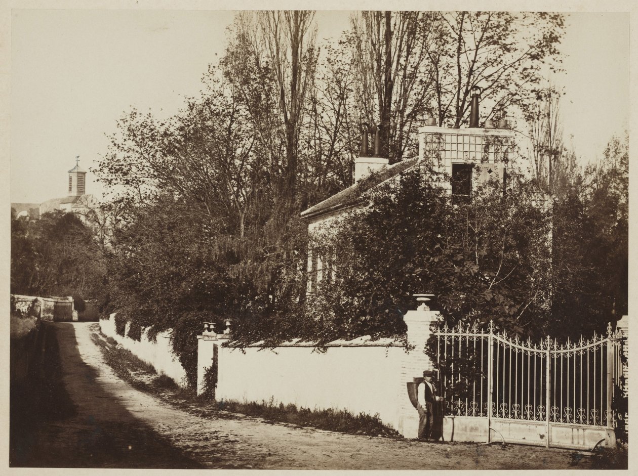 Louveciennes-i utca, 1869 körül (albumin negatívról készült albumnyomat) alkotó: Henri Bevan