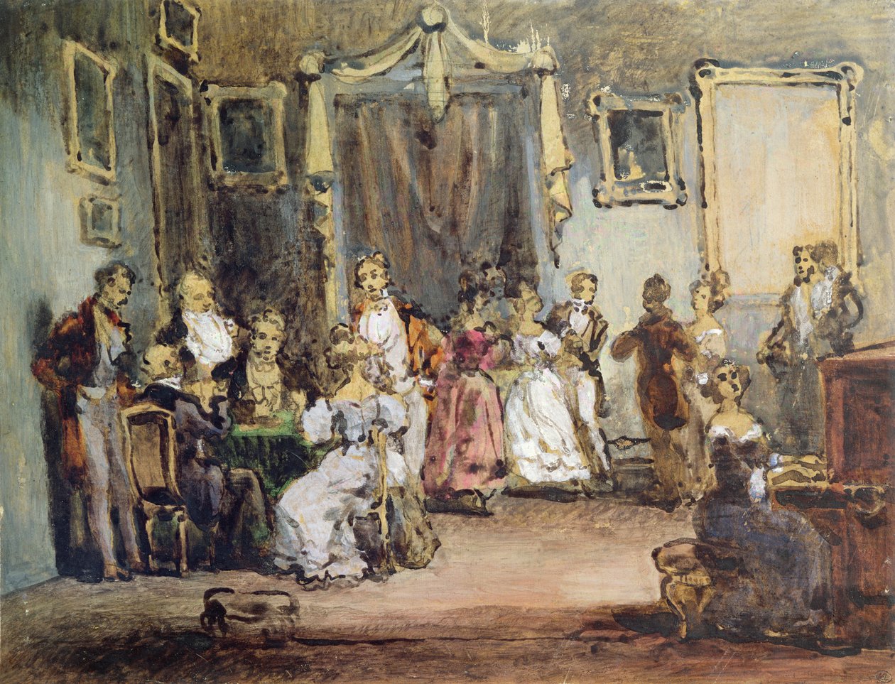 Egy este a Madame X házában alkotó: Henri Bonaventure Monnier