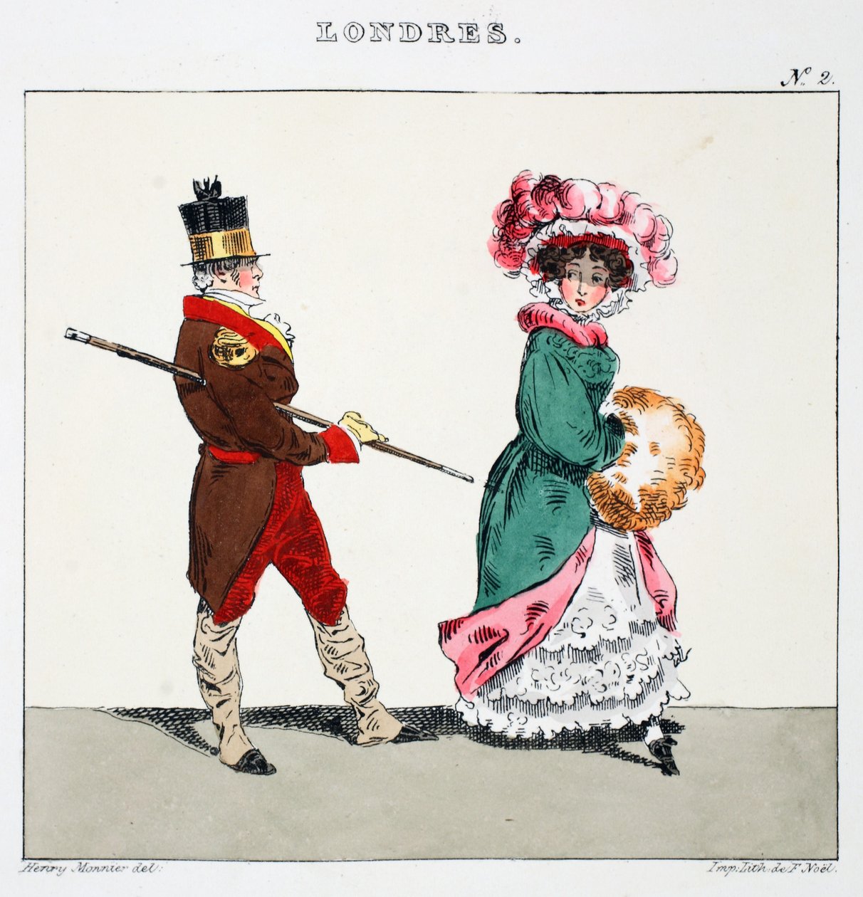 Illusztráció a „Londres”-ból, Henri Monnier, kocsma. Párizs, 1828 körül (kézzel színezett litó) alkotó: Henri Bonaventure Monnier
