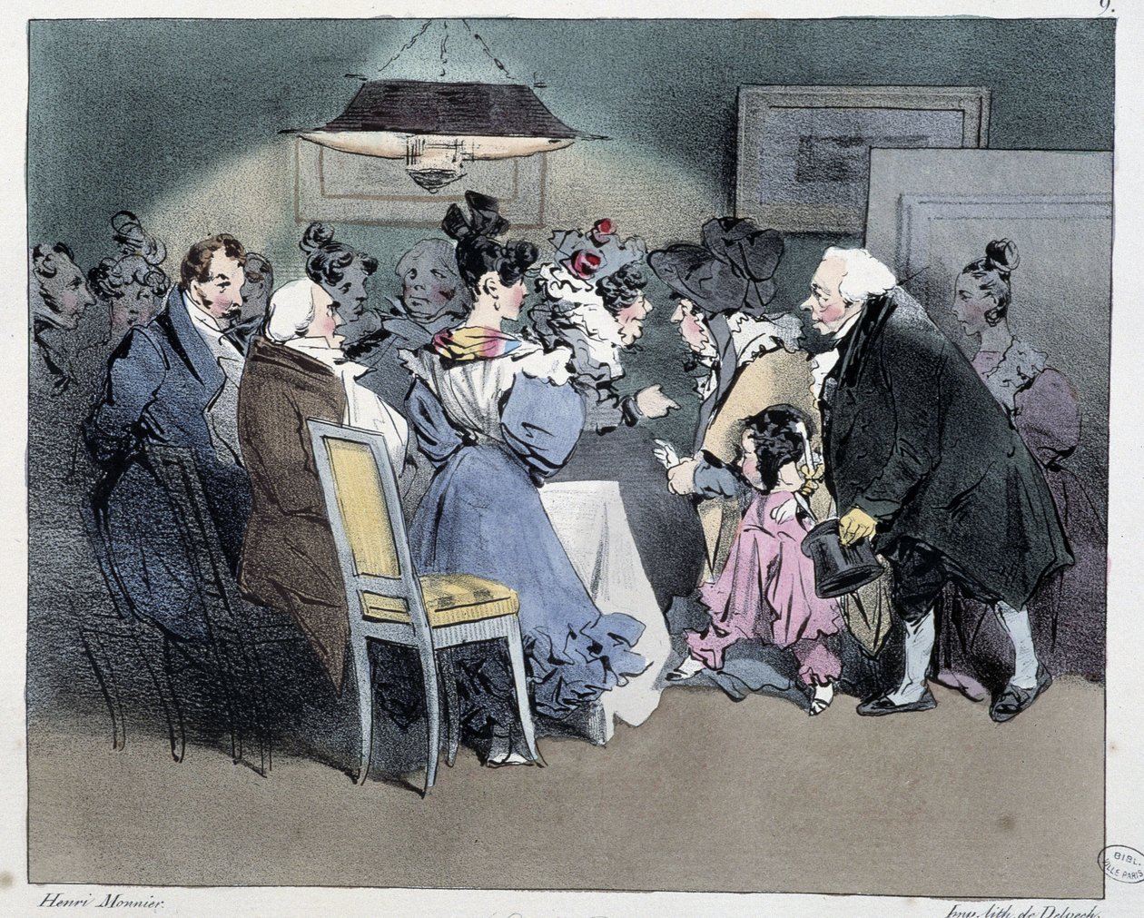 Látogatások - Henri Monnier „” párizsi vázlataiban”, szerk. Delpech, Párizs alkotó: Henri Bonaventure Monnier