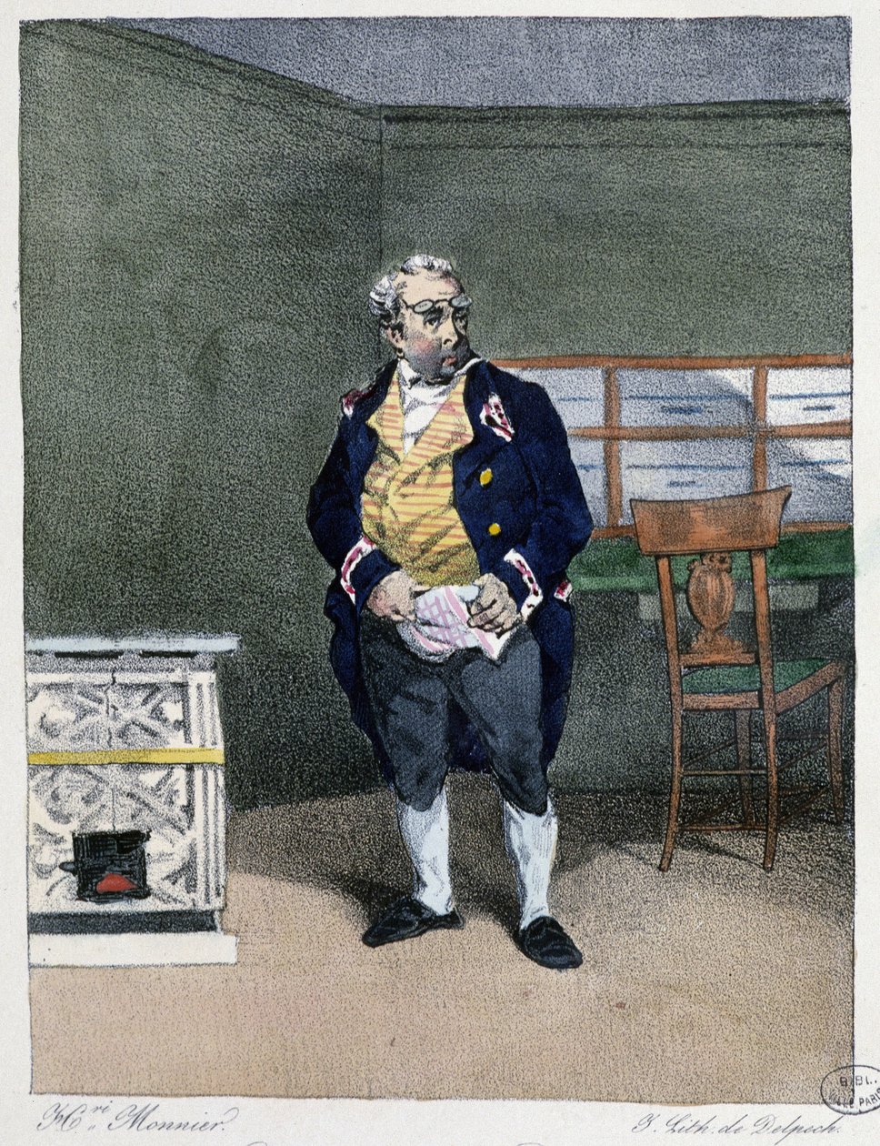 Irodai fiú – Henri Monnier „Adminisztratív szokásaiban”. alkotó: Henri Bonaventure Monnier