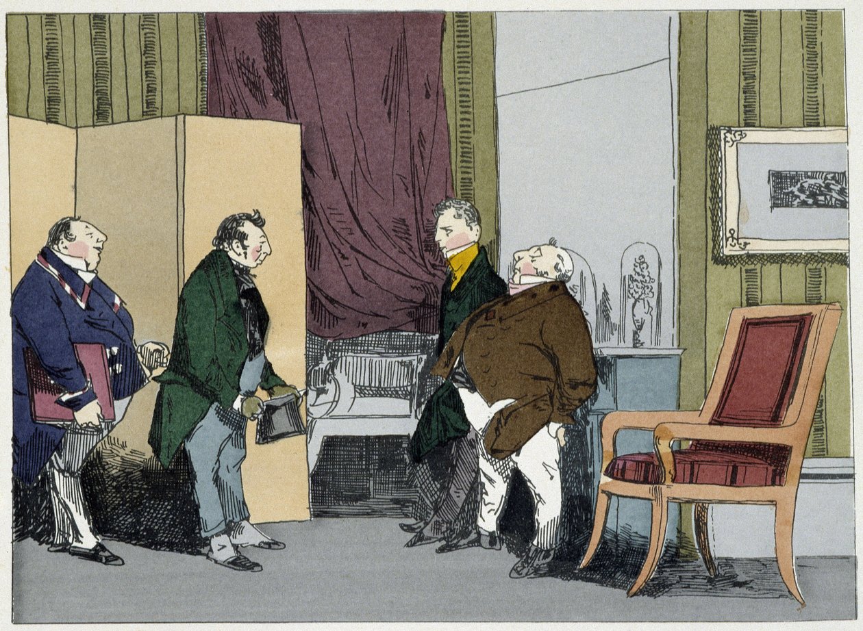 Henri Monnier „Adminisztratív szokások” című részében kért emelés alkotó: Henri Bonaventure Monnier