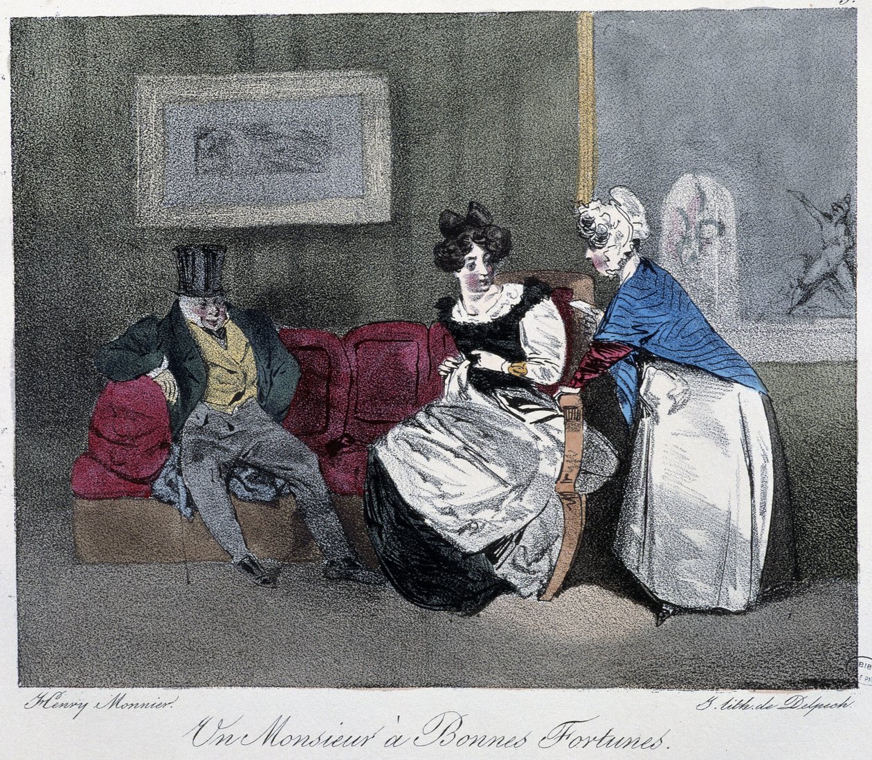 Szerencsés úriember – Henri Monnier „” párizsi vázlataiban”, szerk. Delpech, Párizs alkotó: Henri Bonaventure Monnier