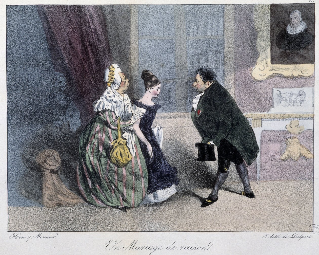 Az értelem házassága – Henri Monnier „” párizsi vázlataiban”, szerk. Delpech, Párizs alkotó: Henri Bonaventure Monnier