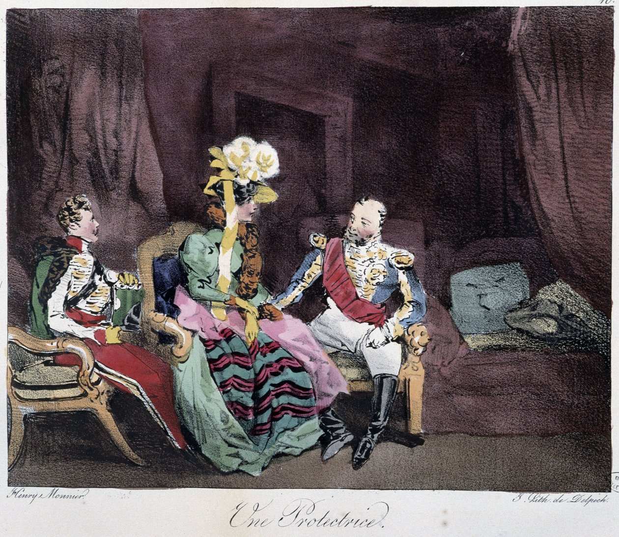 Egy védő – Henri Monnier „” párizsi vázlatokban”, szerk. Delpech, Párizs alkotó: Henri Bonaventure Monnier