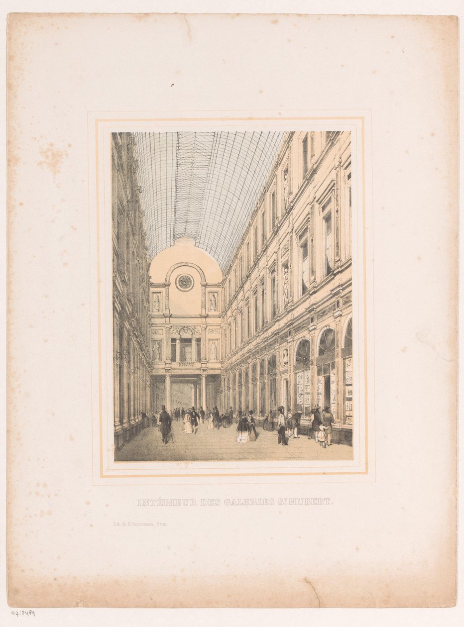 A brüsszeli Saint-Hubert Királyi Galéria belseje Intérieur des galeries St. Hubert (cím a tárgyon) alkotó: Henri Borremans (attributed to)