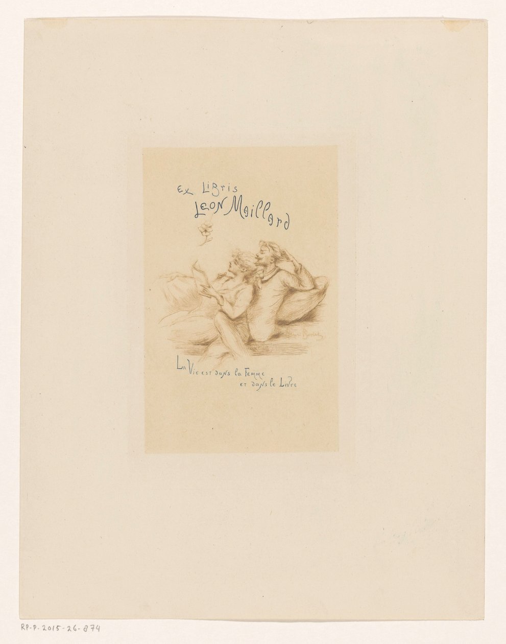 Leon Maillard ex librise Ex libris Leon Maillard (cím a tárgyon) alkotó: Henri Boutet