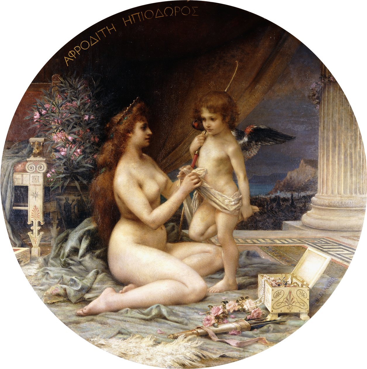 Aphrodité és Erosz (olaj, vászon) alkotó: Henri Camille Danger