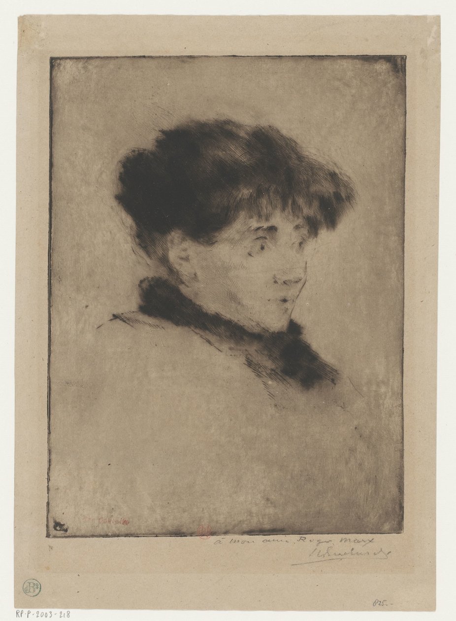 Eva Gonzalès portréja alkotó: Henri Charles Guérard (signed by artist)