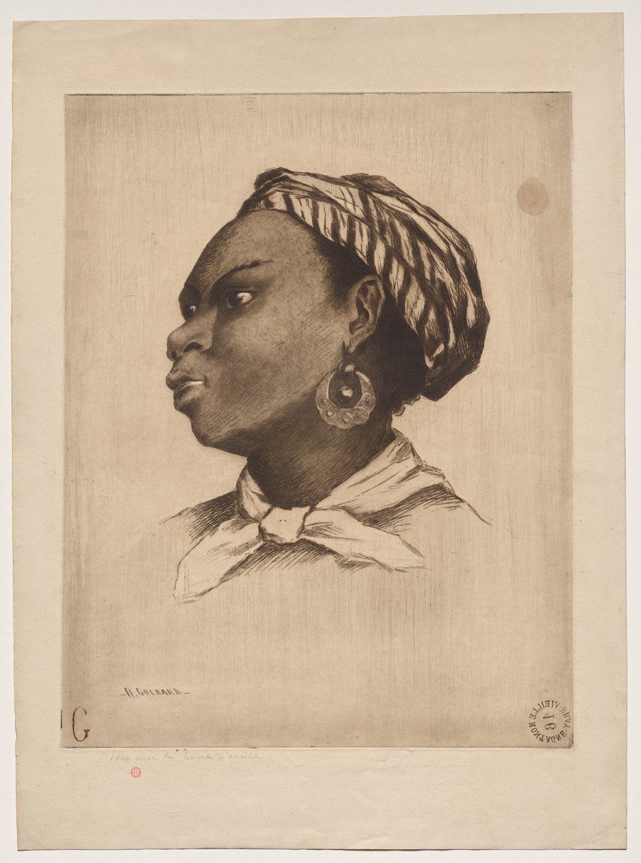 Egy afrikai nő, Eva Gonzalès nyomán alkotó: Henri Charles Guérard
