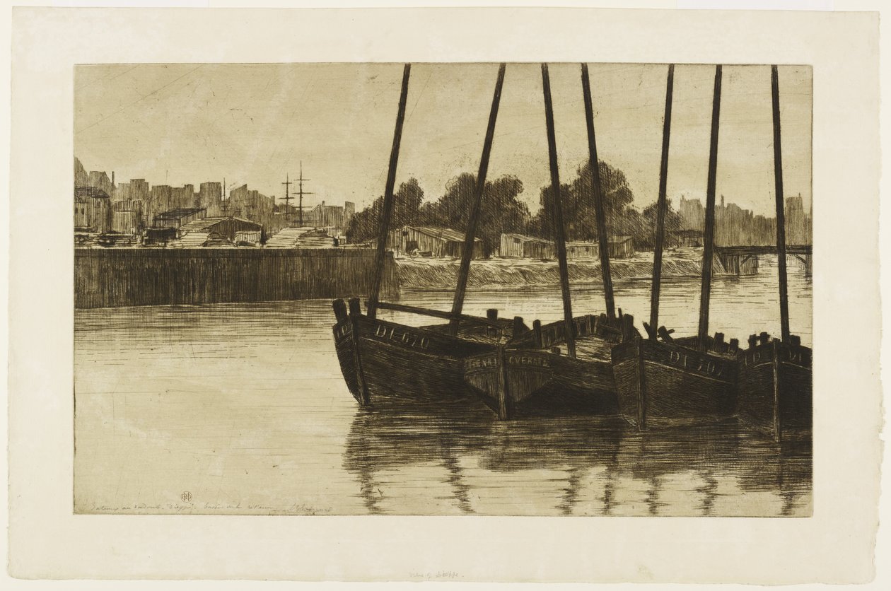 Hajók Radoubban, Dieppe-ben alkotó: Henri Charles Guérard