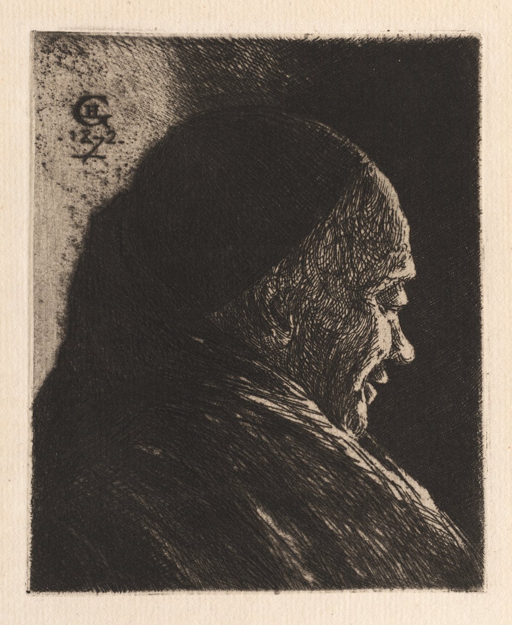 Egy öregember feje alkotó: Henri Charles Guérard