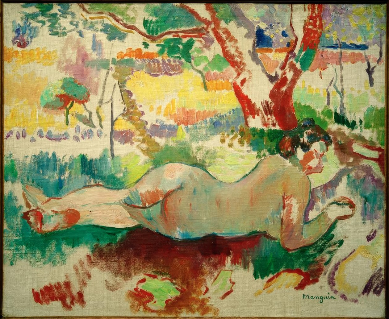 Fordított tanulmány, Akt a fák alatt, Villa Demière alkotó: Henri Charles Manguin
