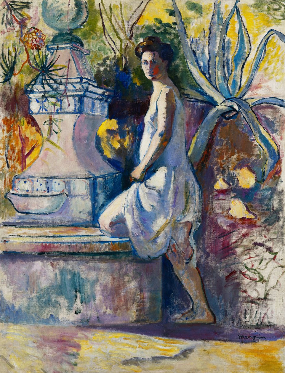 Joan a szökőkútnál, a Villa Demiere alkotó: Henri Charles Manguin