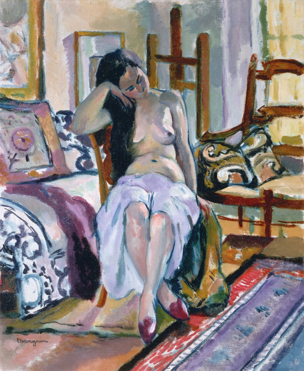 Akt egy belső térben alkotó: Henri Charles Manguin