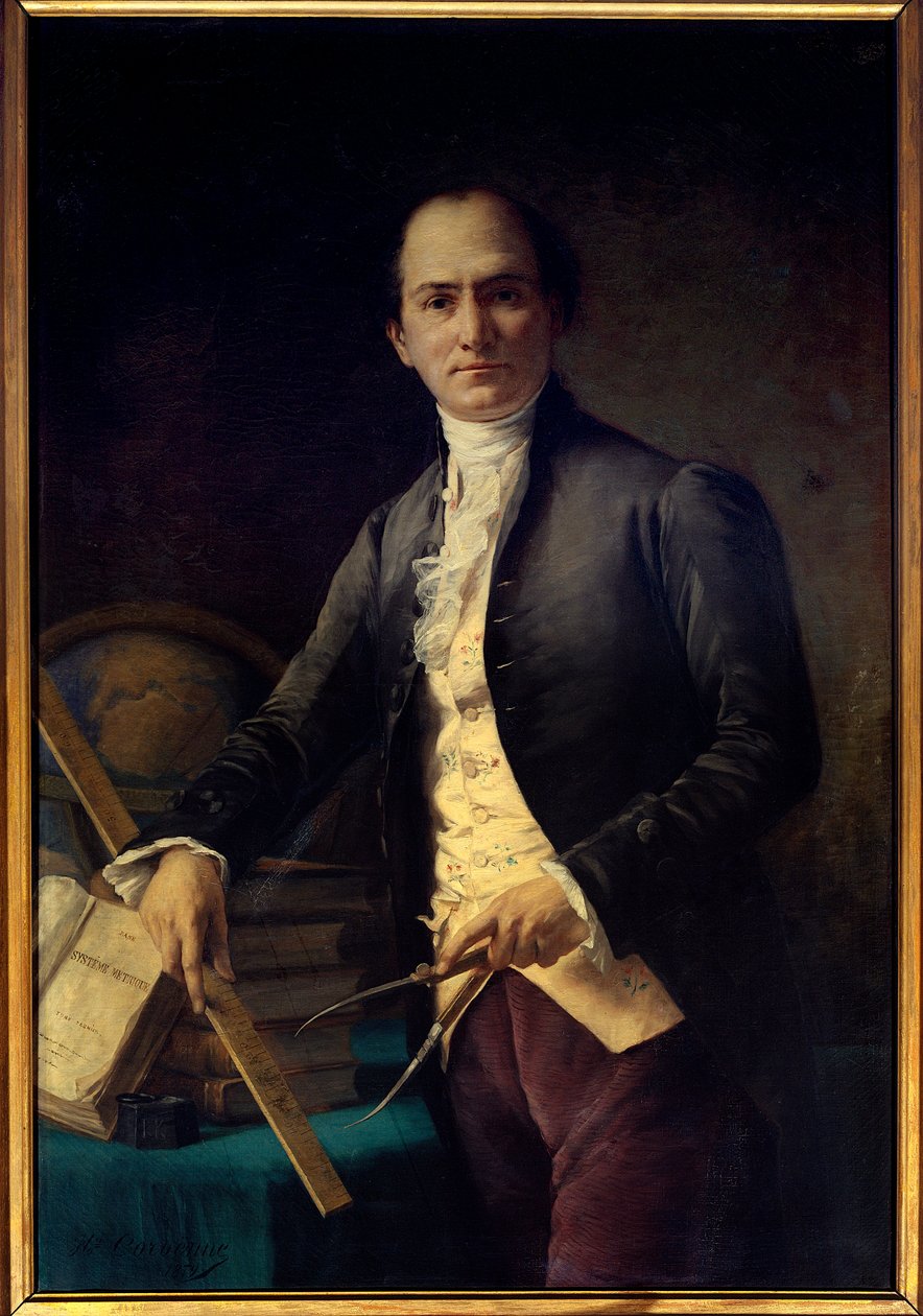 Jean Baptiste (Jean-Baptiste) Joseph Delambre (1749-1822) csillagász portréja - Henri Coroenne (1822-1909) festménye - Párizs, Musee De l