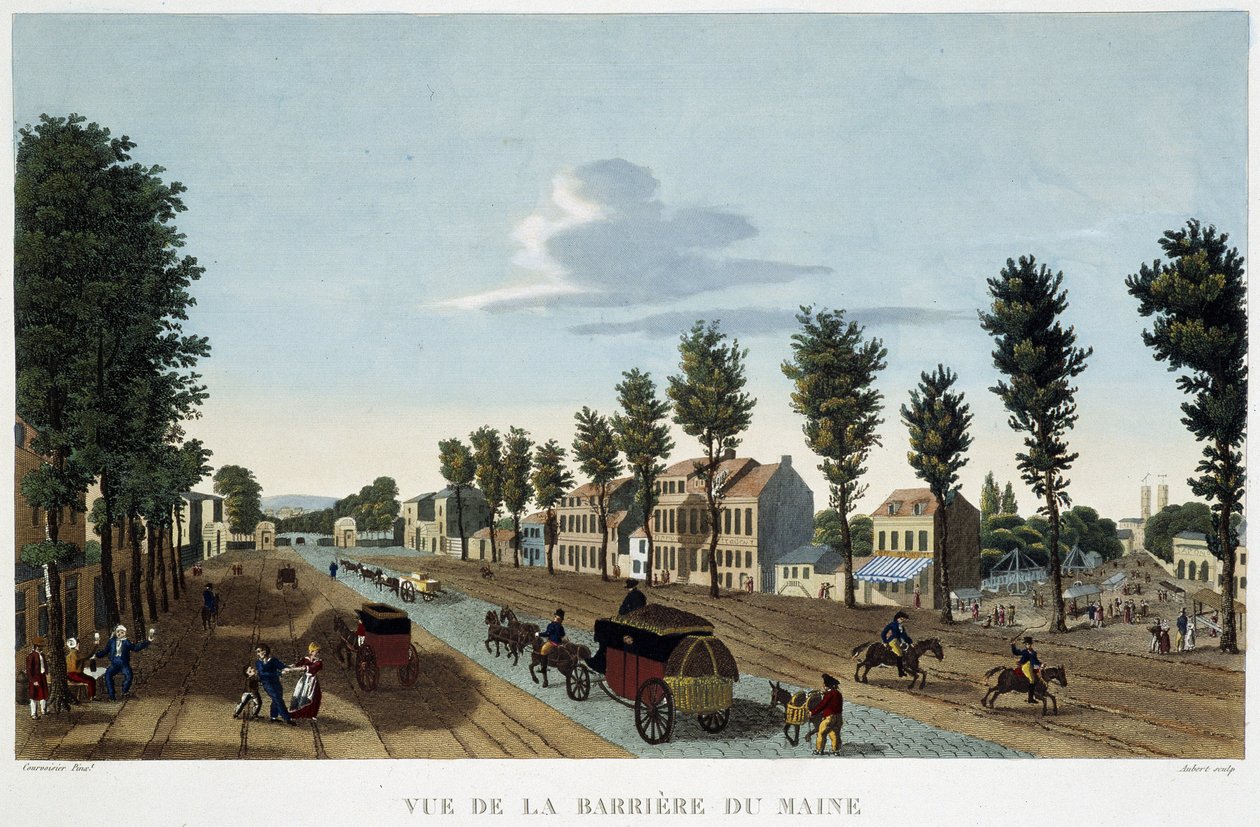 Kilátás a Barrier du Maine-re – Courvoisier „” Párizsi kilátásban, 1810 körül: Les Barriers de Paris” alkotó: Henri Courvoisier Voisin