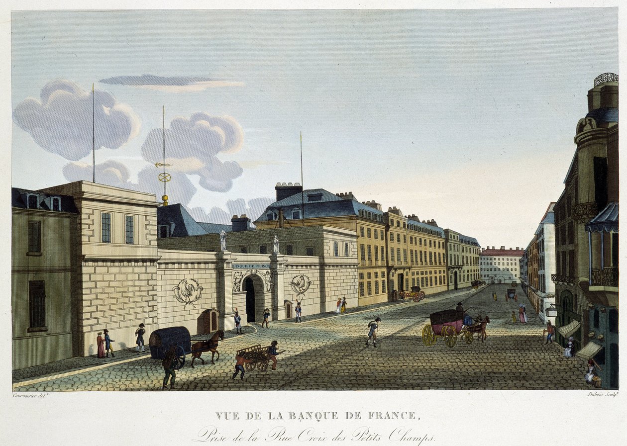 Kilátás a Banque de France-ra – Courvoisier „" Párizsi kilátások" című részben alkotó: Henri Courvoisier Voisin