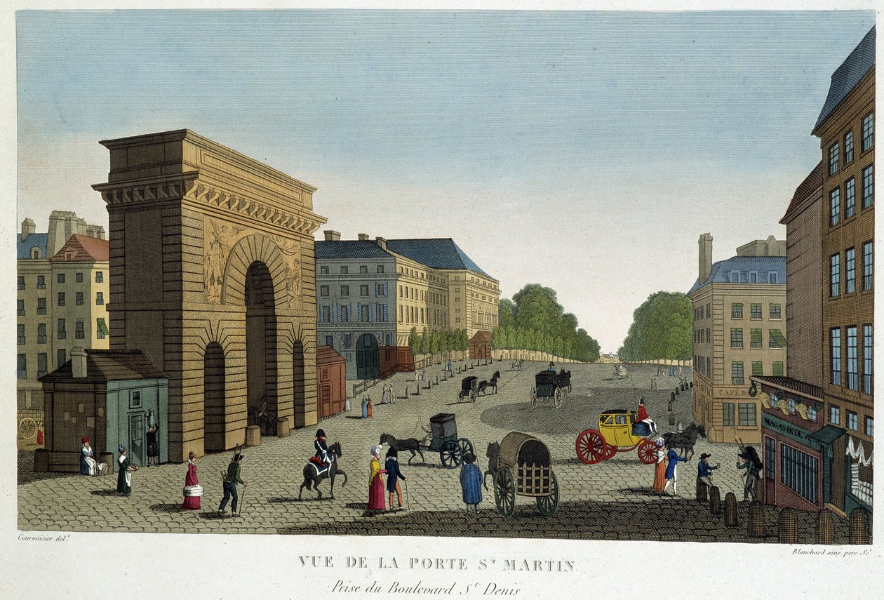 Kilátás a Porte St Martinra – Courvoisier „" Párizsi kilátások" című részben alkotó: Henri Courvoisier Voisin